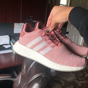 Adidas NMD R2 Shoes in Pink/White